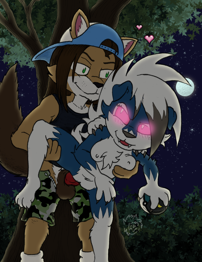 &lt;3 anthro anthrofied breasts canid canine canis clitoris clothed clothing digital_media_(artwork) domestic_dog duo female female_penetrated forest from_behind_position genitals glowing glowing_eyes h.w.t._studios low-angle_view lycanroc male male/female male_penetrating male_penetrating_female mammal midnight_lycanroc moon neversoft night nintendo nipples nude outside penetration penile penile_penetration penis_in_pussy plant pok&eacute;mon pok&eacute;mon_(species) public pussy rj_oakes sex story trainer tree vaginal vaginal_penetration video_games were wolfie66d young