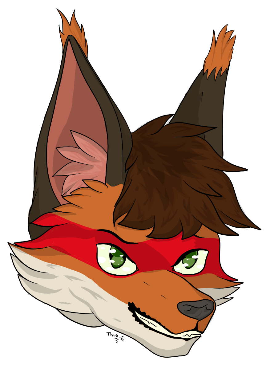 anthro canid canine fox headshot_portrait hi_res male mammal naughty_face portrait smile solo thux-ei