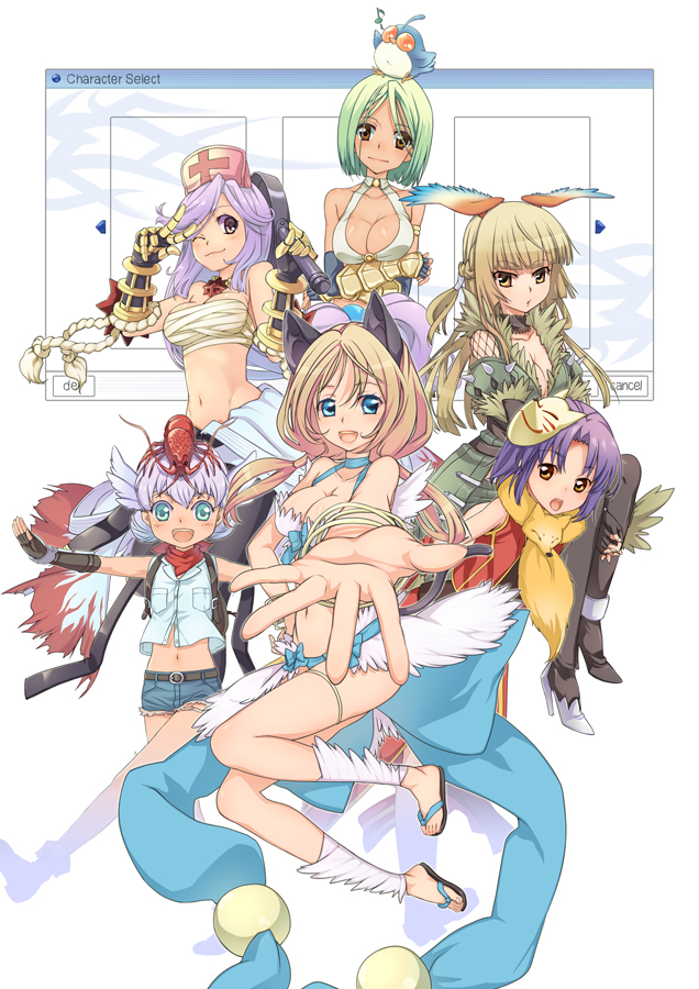 6+girls alternate_color animal_around_neck animal_ears animal_on_head arms_under_breasts bandana bangle bangs belt bikini bikini_top_only bird bird_on_head black_gloves black_legwear black_pants blacksmith_(ragnarok_online) blonde_hair blue_bikini blue_bird blue_bow blue_eyes blue_gloves blue_shorts blue_wings blush bow bracelet braid breasts brown_belt brown_eyes brown_footwear brown_gloves cat_ears character_select cleavage closed_mouth clothes_around_waist coat commentary_request crop_top cross-laced_clothes cross-laced_top dress eyebrows_visible_through_hair feathered_wings filir_(ragnarok_online) fingerless_gloves flame_print flat_chest fox fox_mask french_braid full_body fur-trimmed_coat fur-trimmed_shorts fur_trim gauntlets gloves gradient gradient_wings green_coat green_hair hair_between_eyes head_wings high_heels jewelry kawagoe_pochi large_bow light_purple_hair long_hair looking_at_viewer mask mask_on_head medium_breasts mismatched_bikini multicolored_wings multiple_girls necklace on_head open_mouth orange_wings pants professor_(ragnarok_online) purple_hair ragnarok_online reaching_out red_bandana red_dress sandals sarashi shadow_chaser_(ragnarok_online) shirt shirt_around_waist short_hair short_shorts shorts sleeveless sleeveless_dress sleeveless_shirt smile sura_(ragnarok_online) swimsuit thighhighs twintails wanderer_(ragnarok_online) white_bikini white_shirt white_wings whitesmith_(ragnarok_online) wings