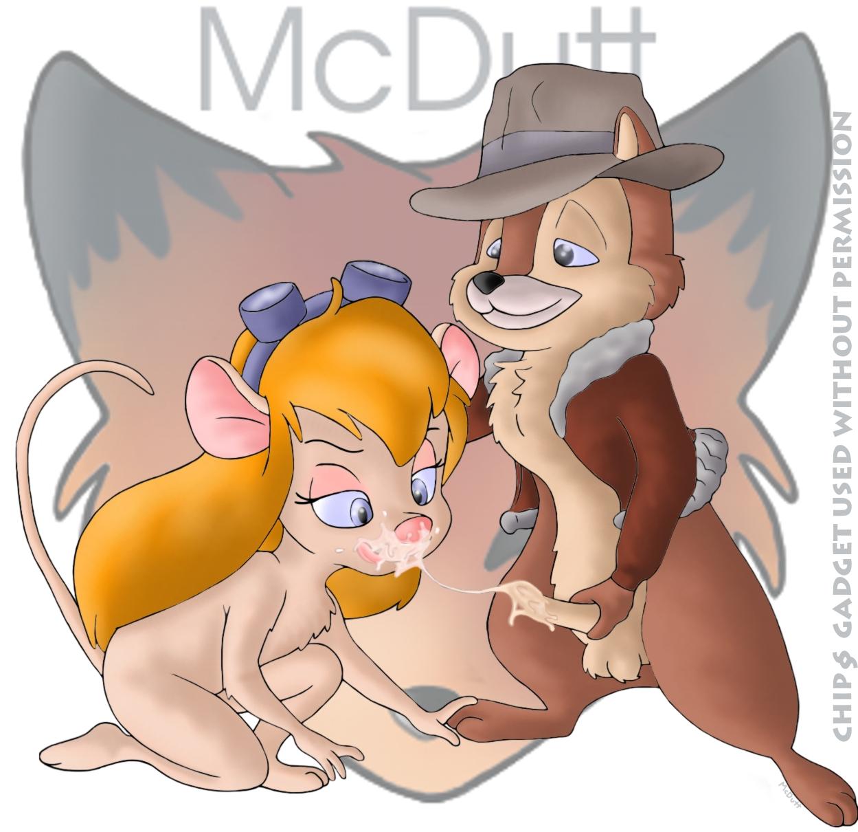 anthro avoid_posting bodily_fluids chip_'n_dale_rescue_rangers chip_(disney) chipmunk cum cum_on_face disney duo fellatio female gadget_hackwrench genital_fluids ground_squirrel hi_res male male/female mammal mcdutt mouse murid murine oral penile rodent sciurid sex