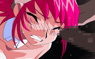 animated animated_gif censored closed_eyes cum cum_in_mouth demon ejaculation facial hands_on_another's_head head_grab hetero irrumatio lowres mosaic_censoring open_mouth oral penis pink_hair raika_grace rape solo_focus tears viper viper_f40