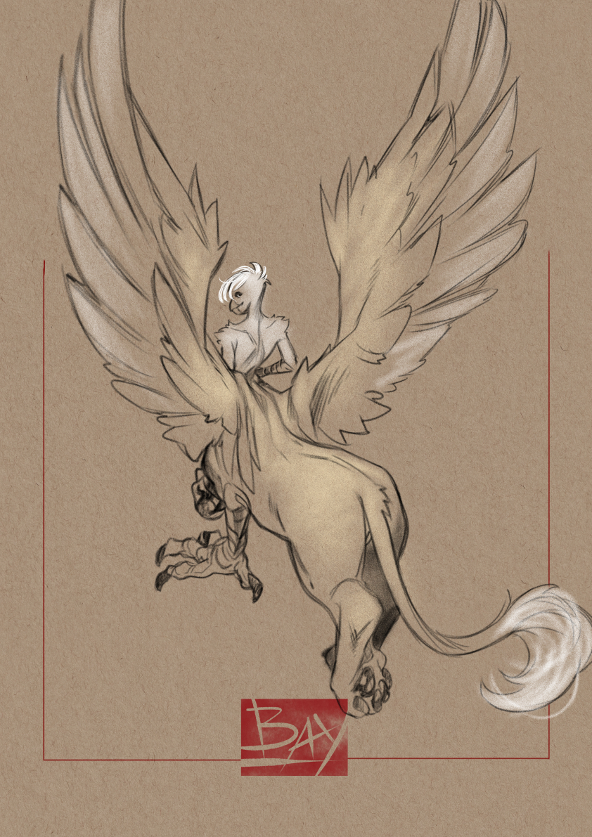 2022 avian avian_taur bayushi6 beak claws feathered_wings feathers feet female friendship_is_magic genitals gilda_(mlp) gryphon gryphon_taur long_tail looking_back my_little_pony mythological_avian mythology pawpads paws pussy smile spread_wings tail_tuft taur tuft wings