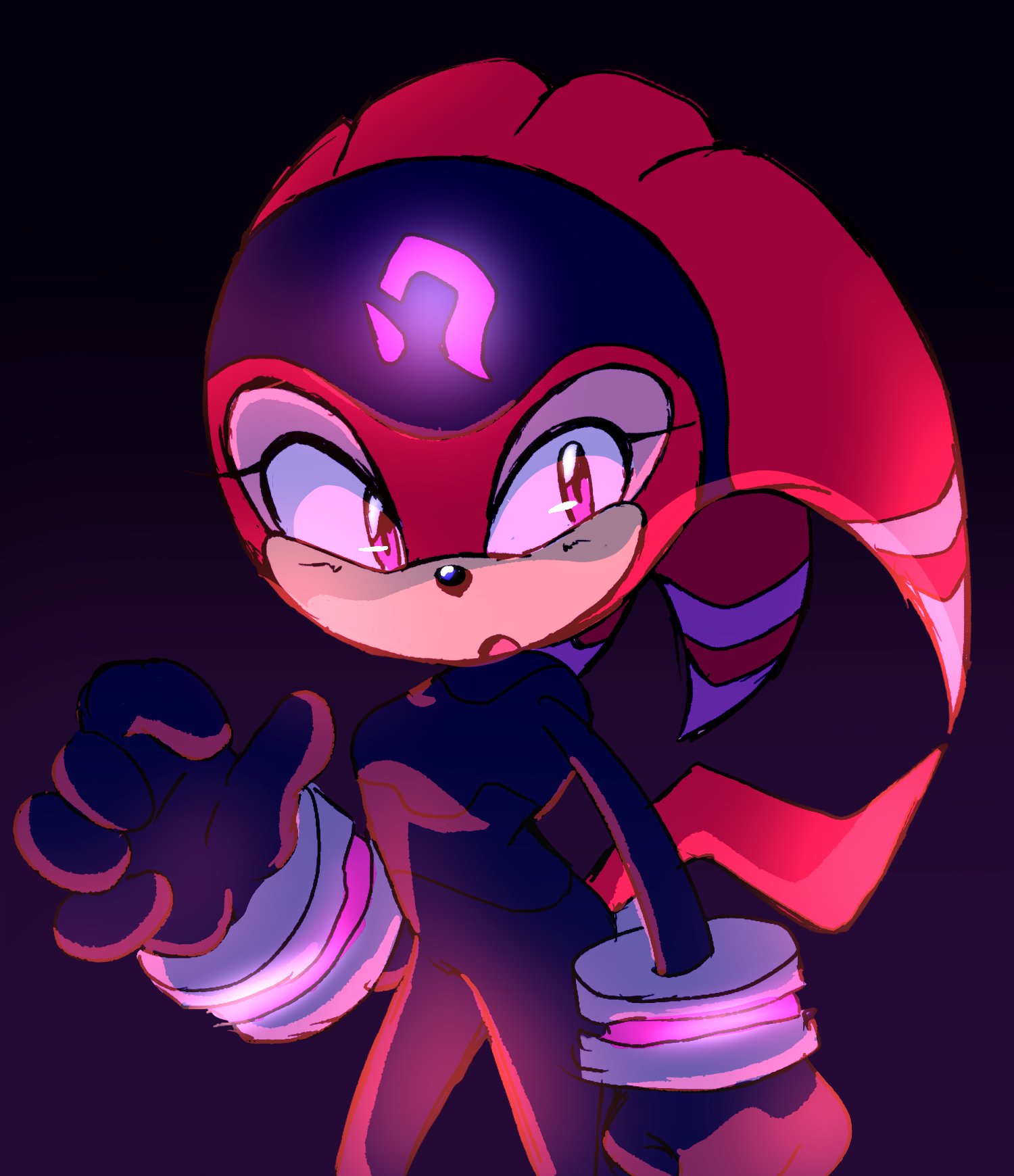 2021 5_fingers accessory anthro clothing echidna female fingers headband hi_res mammal monotreme open_mouth purple_eyes sega shade_the_echidna simple_background solo sonic_chronicles:_the_dark_brotherhood sonic_the_hedgehog_(series) spinstellar