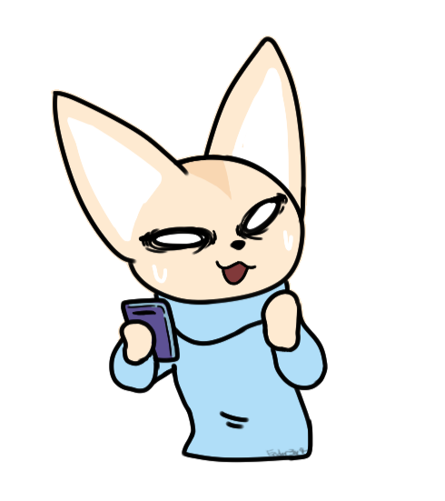 aggressive_retsuko anthro biped bodily_fluids canid canine cellphone clothing ender369 female fennec fenneko fox mammal open_mouth phone sanrio simple_background solo stressed sweat sweater topwear white_background