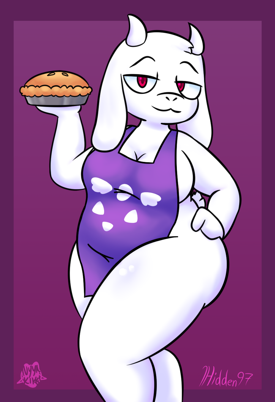 anthro apron apron_only bedroom_eyes big_breasts bovid breasts caprine clothing curvy_figure female foamytail fur goat hand_on_hip hi_res hidden97 holidays horn looking_at_viewer mammal monster mostly_nude mother's_day narrowed_eyes red_eyes seductive side_boob slightly_chubby solo thick_thighs toriel undertale_(series) voluptuous white_body white_fur wide_hips