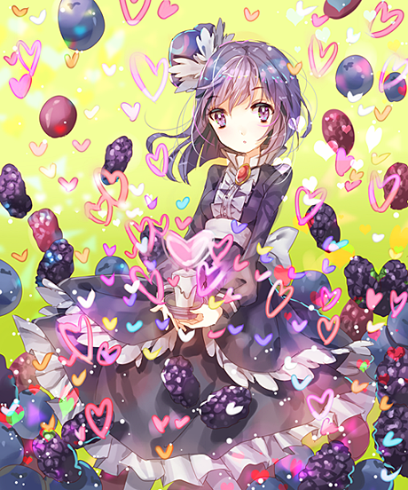 1girl artist_request bangs black_dress blackberry_cookie bow brooch candle cookie_run curtain_grab curtains dress frills full_body humanization jewelry juliet_sleeves lolita_fashion long_hair long_sleeves looking_at_viewer mary_janes petticoat photoshop_(medium) puffy_sleeves purple_eyes purple_hair shoes solo soriya striped striped_legwear