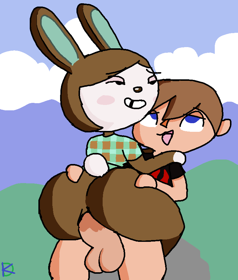 anal anal_penetration animal_crossing anthro bubble_butt butt carmen_(animal_crossing) clothed clothed_sex clothing cowgirl_position duo female female_on_top from_front_position hand_on_butt human klutzatdusk lagomorph leporid looking_pleasured male male/female mammal nintendo on_bottom on_top penetration public public_sex rabbit riding sex villager_(animal_crossing)