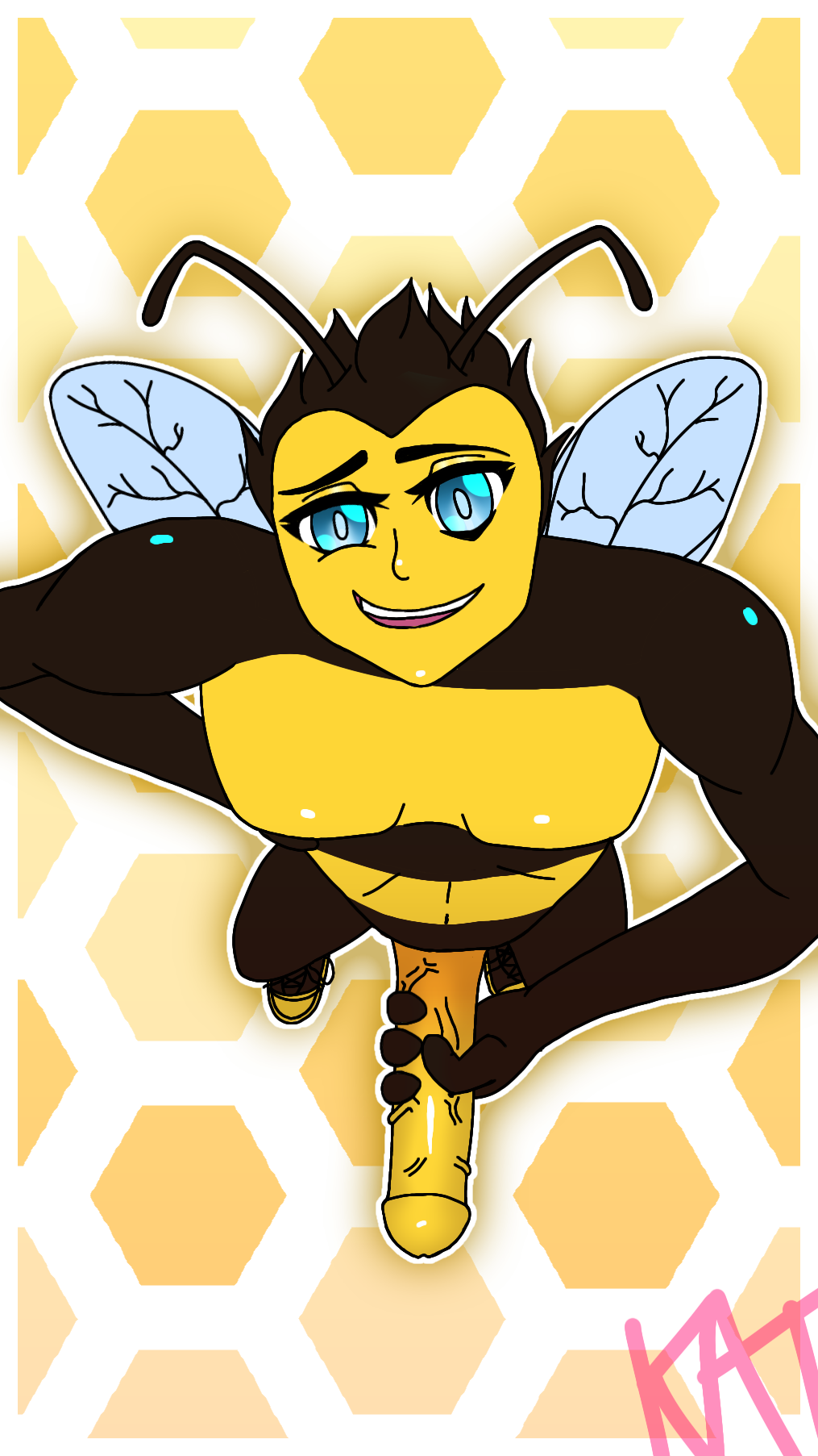 4_fingers antennae_(anatomy) anthro arthropod barry_b._benson bee bee_movie biceps big_penis biped black_body blue_eyes bumble_bee_(species) circumcised clothed clothing converse_shoes digital_media_(artwork) dreamworks erection fingers first_person_view footwear footwear_only genitals hair hi_res holding_penis huge_penis humanoid humanoid_genitalia humanoid_penis humor hymenopteran insect jazz kiss_and_tell_(artist) lepidopteran looking_at_viewer male meme mostly_nude muscular muscular_anthro muscular_male nude open_mouth pecs penile penis pussy shoes shoes_only simple_background smile smiling_at_viewer smug sneakers solo vans wings yellow_body yellow_pussy