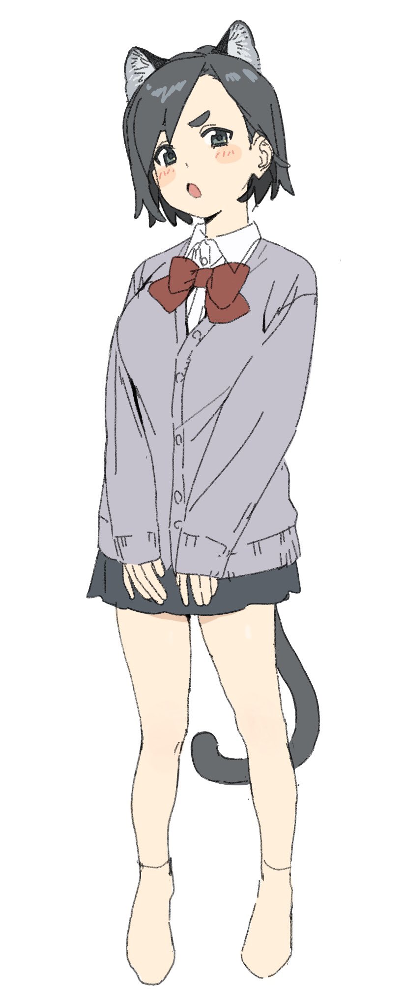 1girl animal_ears bad_source cat_ears highres kona_ming school_uniform sweater