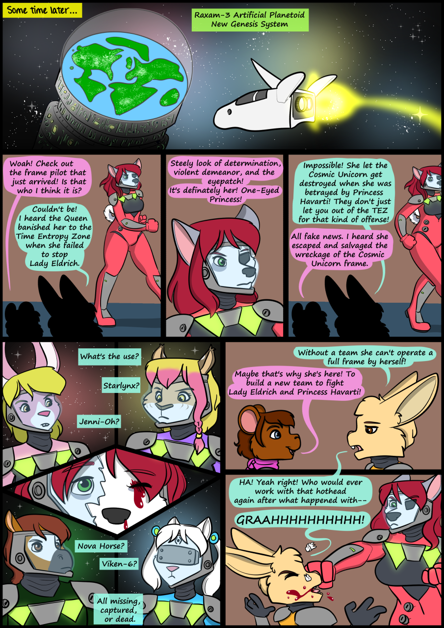 2021 anthro biped blood bodily_fluids collaboration comic detailed_background dialogue english_text female fur hair hi_res kammypup kammypup_(artist) male runt_(artist) spacecraft standing star_(babystar) text vehicle