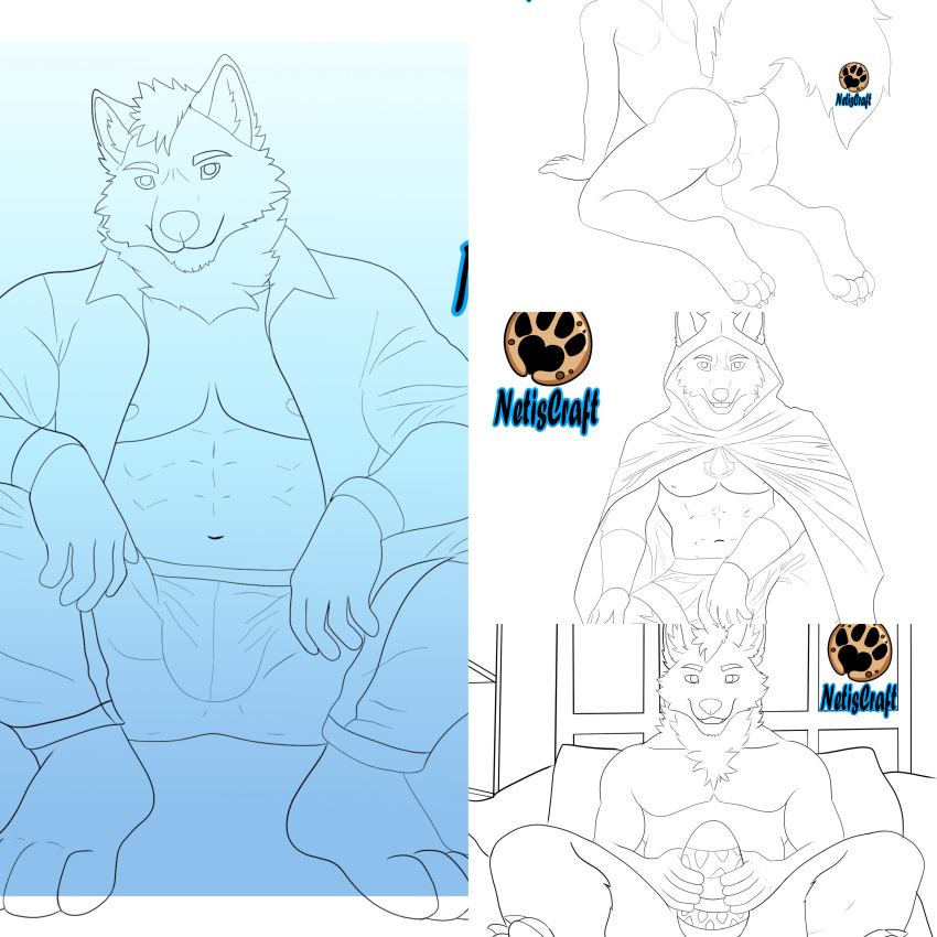 abs absurd_res adult anthro assassin's_creed balls bulge canid canine canis clothing coat easter easter_egg egg genitals girly hi_res holidays hood invalid_tag male male/male mammal muscular netiscraft nude paws solo topwear ubisoft wolf ych ych_(character)