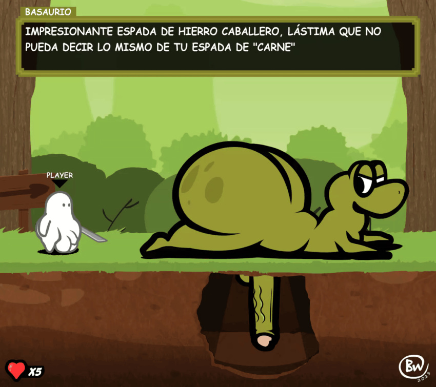 angry animated big_butt big_penis bonguitoweon butt dick_in_hole genitals huge_butt huge_penis human humanoid hyper hyper_butt hyper_genitalia hyper_penis jiggling_butt knife male male/male mammal penis scalie spanish_text text thick_thighs translation_check translation_request video_game_reference wiggle
