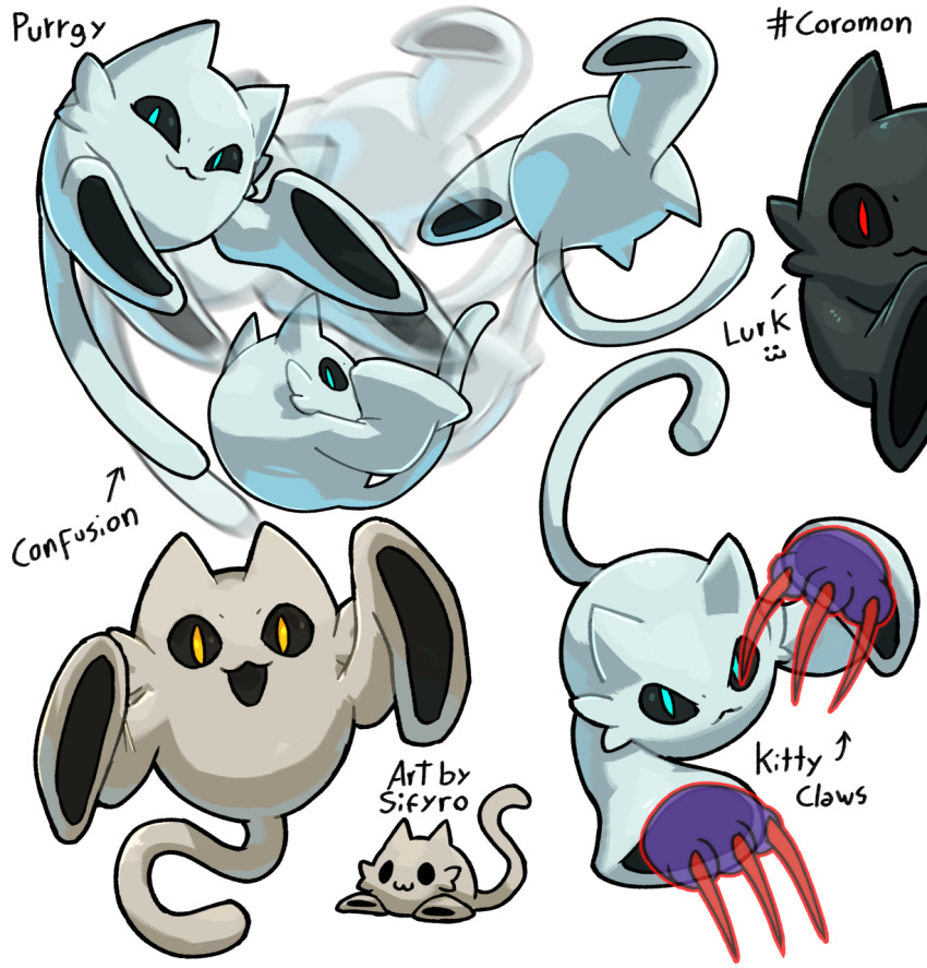 blitzdrachin conditional_dnp coromon domestic_cat felid feline felis ghost hi_res mammal monster purrgy spirit