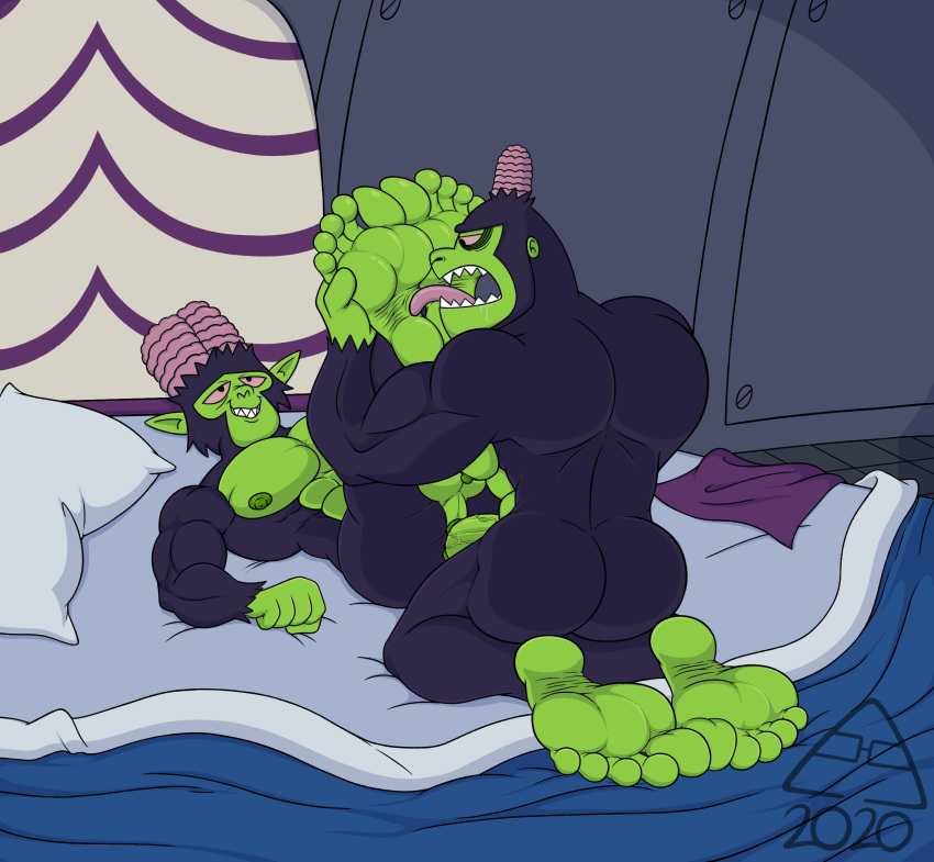 2020 abs absurd_res anal anal_penetration anthro areola balls bed biceps big_butt big_penis black_body black_fur butt cartoon_network detailed_background digital_media_(artwork) doritohead dot_eyes duo feet fingers foot_fetish foot_lick foot_play fur furniture genitals green_body green_fur haplorhine hi_res kneeling legs_up licking lying male male/male mammal mojo_jojo monkey multicolored_body multicolored_fur muscular muscular_anthro muscular_male nipples nude on_back pecs penetration penis pink_sclera powerpuff_girls primate rocko_socko sex sharp_teeth signature simple_eyes smile teeth toes tongue tongue_out two_tone_body two_tone_fur vein veiny_penis