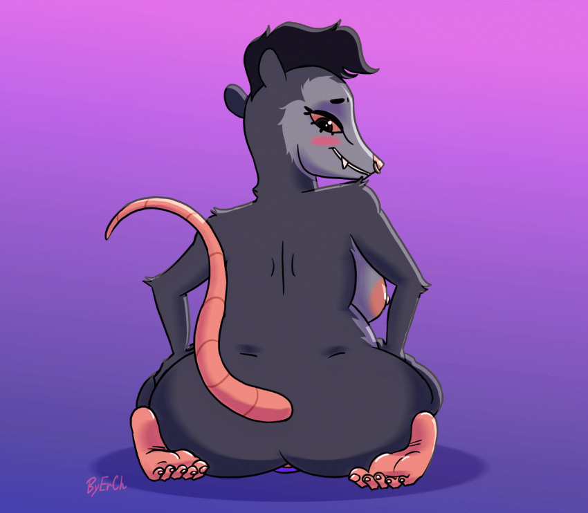 2d_animation animated anthro dildo dildo_sitting erch_toons facial_piercing fangs fat_butt feet female frame_by_frame genitals hair hi_res internal juice_(disambiguation) long_tail looking_pleasured loop mature_(disambiguation) nose_piercing opossum_anthro penetration piercing pussy riding_dildo sex_toy short_hair short_playtime simple_background slightly_chubby solo toony wide_hips ych