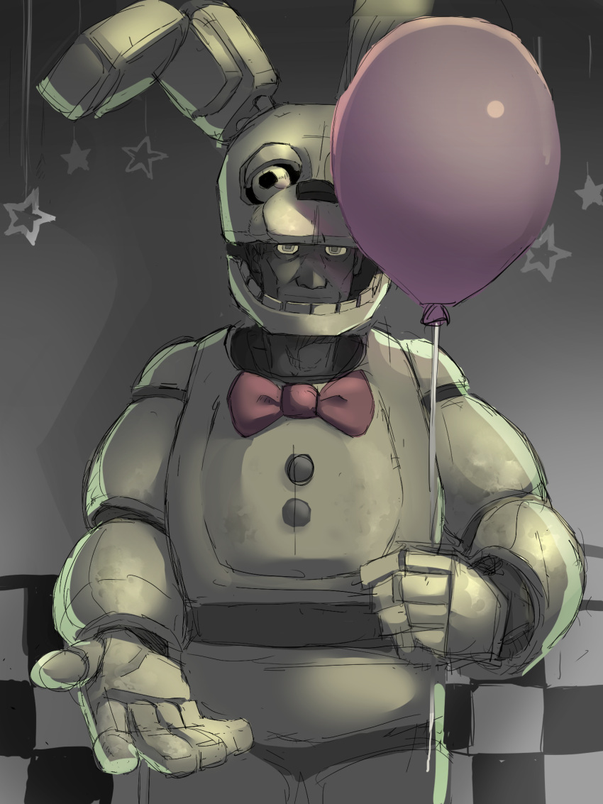 1boy animal_costume balloon five_nights_at_freddy's five_nights_at_freddy's_3 highres holding holding_balloon outstretched_arm oyoso_goku rabbit_costume solo spring_bonnie_(fnaf) william_afton