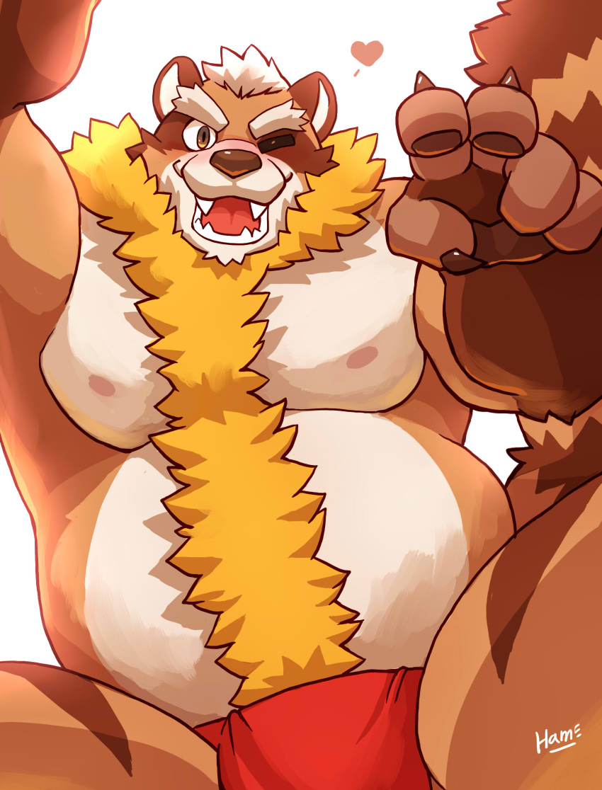 &lt;3 2022 absurd_res anthro asian_clothing belly big_belly blush brown_body canid canine clothing dark-dusk east_asian_clothing fundoshi hi_res humanoid_hands japanese_clothing kemono male mammal moobs nipples one_eye_closed overweight overweight_male raccoon_dog red_clothing red_fundoshi red_underwear solo tanuki underwear wink