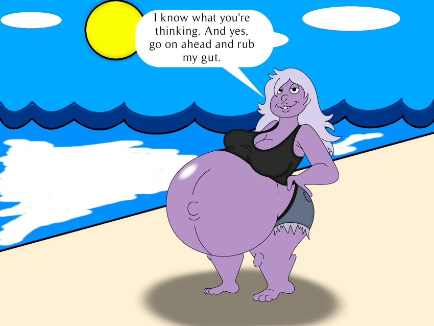 alien amethyst_(steven_universe) baby_bump bigbellybirdy cartoon_network female gem_(species) hi_res infanticipating pregnant steven_universe