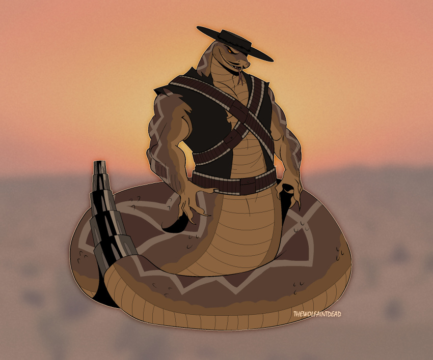 anthro hi_res male pit_viper rattlesnake rattlesnake_jake reptile scalie snake solo thewolfaintdead viper