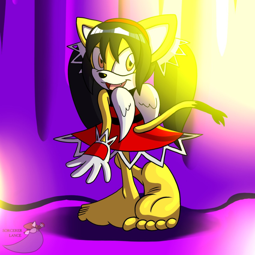 anthro barefoot domestic_cat feet felid feline felis female hi_res honey_the_cat looking_back mammal sega soles sonic_the_fighters sonic_the_hedgehog_(series) sorcererlance toes