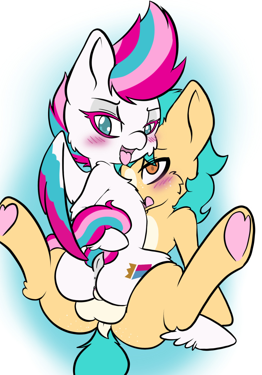 anus balls blush cutie_mark dock duo earth_pony equid equine female feral feral_on_feral fur genitals hasbro hi_res hitch_trailblazer_(mlp) hooves horse male male/female mammal mlp_g5 my_little_pony pegasus pony raised_tail sex tongue tongue_out white_body white_fur wings yellow_body yellow_fur zipp_storm_(mlp)