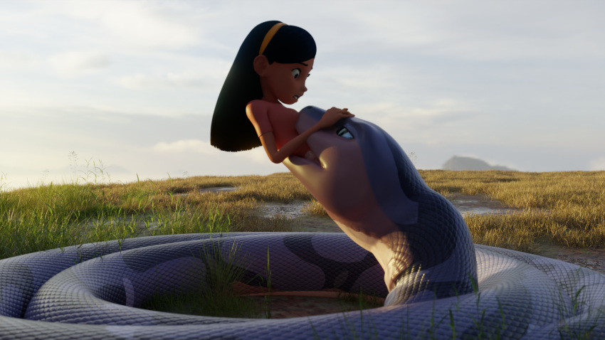 belly breasts coiling cryptocrisis disney duo female female/female feral hair hi_res human humanoid mammal neck_bulge oral_vore pixar python reptile scales scalie snake the_incredibles unwilling_prey violet_parr vore