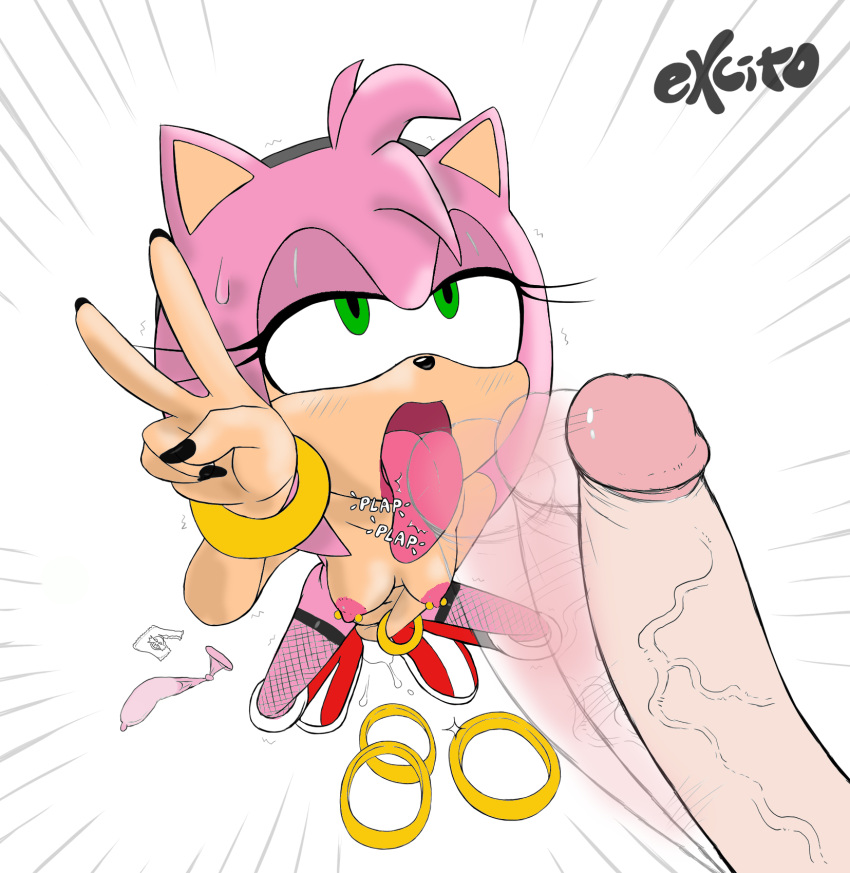 amy_rose anthro bodily_fluids breasts colored condom cum cum_in_pussy cum_inside duo edit eulipotyphlan excito fellatio female genital_fluids genitals hedgehog hi_res human makeup male mammal oral penile penis ring sega sex sexual_barrier_device sonic_the_hedgehog_(series) sweat sweatdrop tongue tongue_out