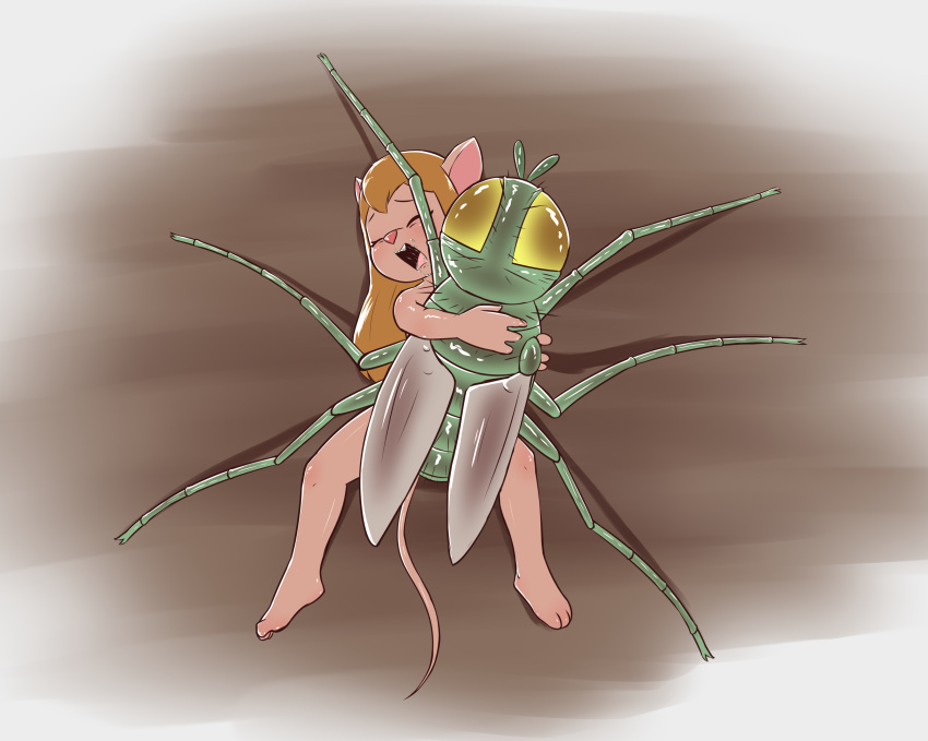 3_toes 6_legs absurd_res anthro arthropod blonde_hair blush bodily_fluids buckteeth chip_'n_dale_rescue_rangers creepy dipteran disney duo e254e eyes_closed feet female feral gadget_hackwrench green_saliva hair hairs hi_res housefly insect long_hair lying male male/female mammal mouse murid murine nude on_back open_mouth orgasm_face pink_nose rodent saliva teeth toes tongue unusual_bodily_fluids unusual_saliva what_has_science_done where_is_your_god_now why