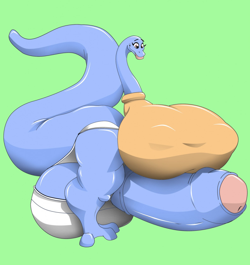anthro balls big_balls big_breasts breasts clothed clothing dickgirl erection hi_res huge_balls huge_breasts humanoid_penis hyper hyper_balls hyper_penis intersex miscell nipple_bulge penis reptile scalie solo uncut