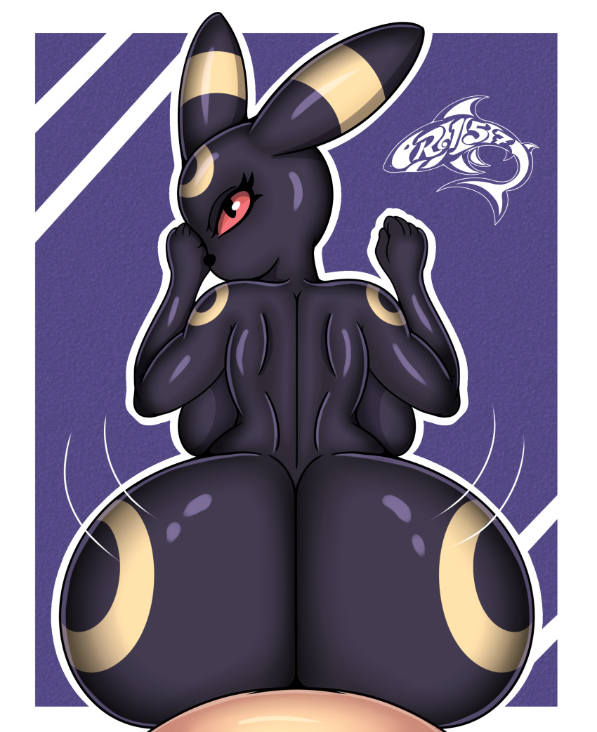 absurd_res anthro back_boob big_butt breasts butt eeveelution female female_penetrated hi_res looking_at_viewer looking_back looking_back_at_viewer male male/female male_penetrating male_penetrating_female nintendo penetration pok&eacute;mon pok&eacute;mon_(species) renegade-157 umbreon video_games