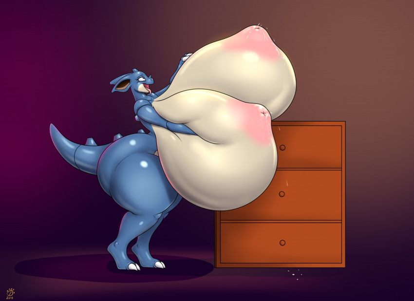 ahegao anthro areola badgerben big_breasts big_butt bodily_fluids breast_squish breasts butt dresser female furniture hand_on_breast holding_breast huge_breasts huge_butt huge_thighs hyper hyper_breasts hyper_butt hyper_hips hyper_thighs inverted_nipples lactating looking_pleasured milk multicolored_body nidoqueen nintendo nipples nude open_mouth pink_nipples pok&eacute;mon pok&eacute;mon_(species) puffy_nipples solo squish thick_thighs tongue tongue_out two_tone_body video_games wide_hips