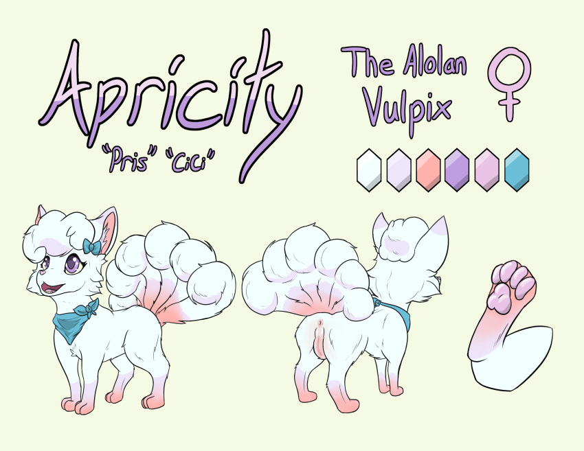 absurd_res accessory alolan_vulpix ambroseyeen anus apricity(ambroseyeen) bow_ribbon butt canid canine digital_media_(artwork) female feral fluffy fluffy_tail fox fur genitals hair hair_accessory hair_bow hair_ribbon happy hi_res leg_markings looking_up mammal markings model_sheet multi_tail multicolored_hair neckerchief nintendo nude open_mouth pawpads paws pink_nose pink_pawpads pok&eacute;mon pok&eacute;mon_(species) pok&eacute;mon_mystery_dungeon purple_body purple_eyes purple_fur purple_hair pussy raised_tail rear_view red_body red_fur red_paws reference_image regional_form_(pok&eacute;mon) ribbons shiny_pok&eacute;mon simple_background smile socks_(marking) solo text tongue two_tone_hair video_games vulpix white_body white_fur white_hair