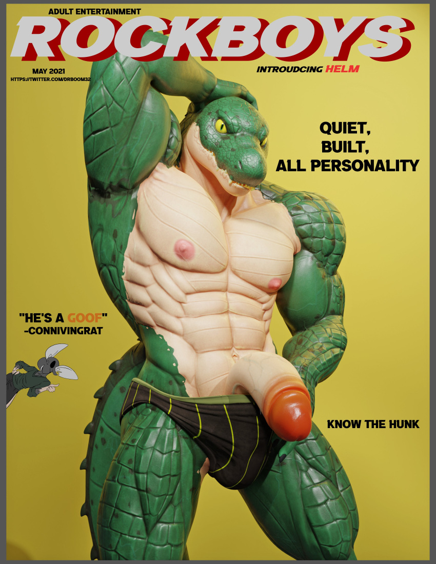 abs absurd_res anthro biceps connivingrat drboumboom32 feral foreskin genitals helm_(connivingrat) hi_res humanoid male nipples obliques pecs penis scalie solo teeth triceps valorlynz