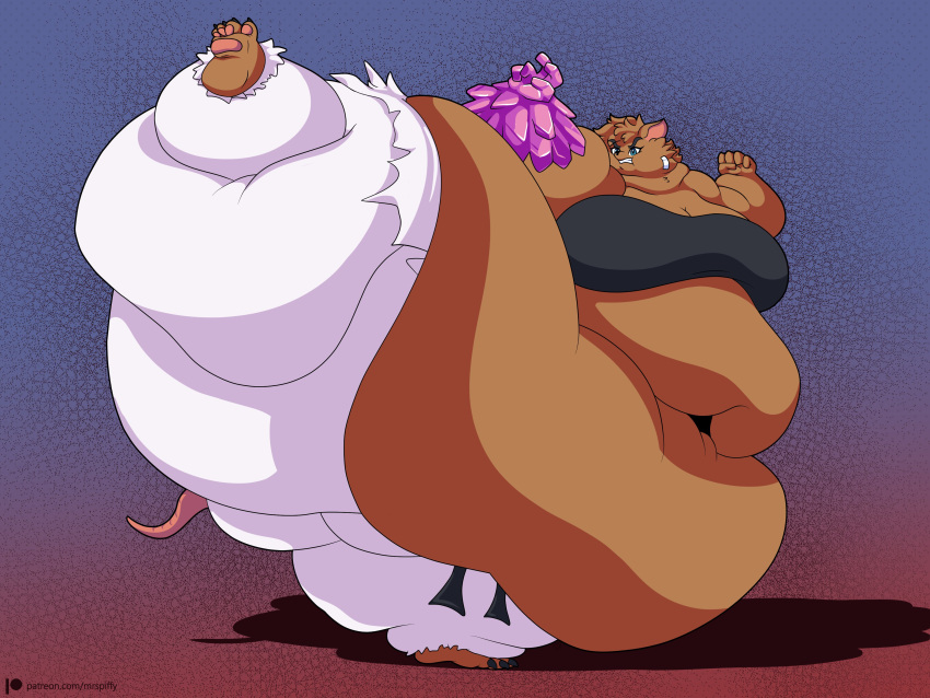 absurd_res amethyst_(gem) anthro belly big_belly big_breasts black_belt black_nose breasts cleavage clothed clothing crystal digital_media_(artwork) fat_legs female fighting_pose fur gem gi_(clothing) green_eyes hi_res huge_breasts hyper hyper_belly kick mammal morbidly_obese morbidly_obese_anthro morbidly_obese_female mrspiffy murid murine obese obese_anthro obese_female olympia_(rivals_of_aether) overweight overweight_anthro overweight_female pose raised_leg rat rivals_of_aether rodent simple_background solo thick_thighs video_games