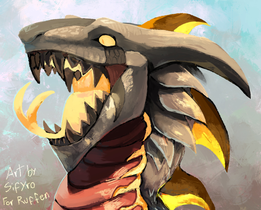 blitzdrachin conditional_dnp dragon fangs feral fire hi_res painting teeths