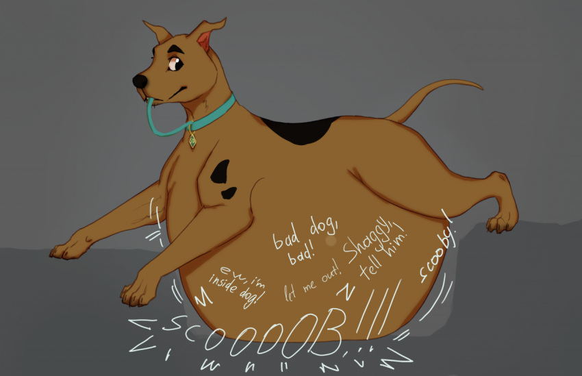 belly big_belly canid canine canis domestic_dog feral great_dane hanna-barbera male mammal mastiff molosser paradoxinhead same_size_vore scooby-doo scooby-doo_(series) vore