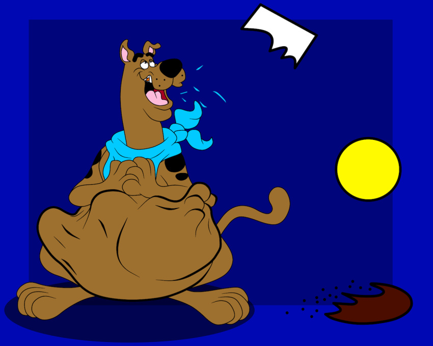 5:4 abdominal_bulge belly big_belly brown_body brown_fur burping canid canine canis domestic_dog feral fur great_dane hanna-barbera male mammal mastiff molosser nine-the-foxaroo open_mouth same_size_vore scarf scooby-doo scooby-doo_(series) vore