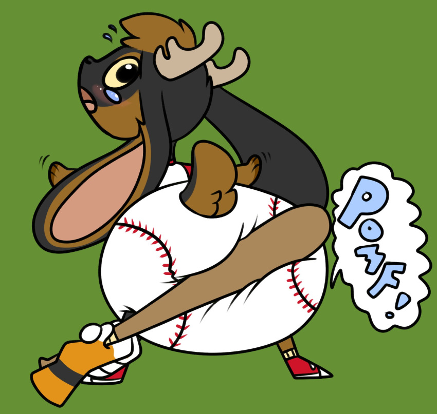 anthro baseball_bat bat_(object) big_diaper black_body black_ears black_fur black_tail blush bodily_fluids brown_body brown_ears brown_fur brown_hair brown_tail chibi clothing diaper duo footwear fur glistening glistening_eyes green_background hair hi_res jaq_(jaqrabbit) jaqrabbit_(artist) long_ears male multicolored_clothing multicolored_footwear multicolored_shoes orange_body orange_fur pink_inner_ear pink_nose rear_view red_clothing red_footwear red_shirt red_shoes red_topwear scut_tail shirt shoes short_hair short_tail simple_background solo_focus standing tan_antlers tears topwear two_tone_clothing two_tone_footwear two_tone_shoes two_tone_t-shirt white_body white_clothing white_diaper white_footwear white_fur white_shirt white_shoes white_topwear