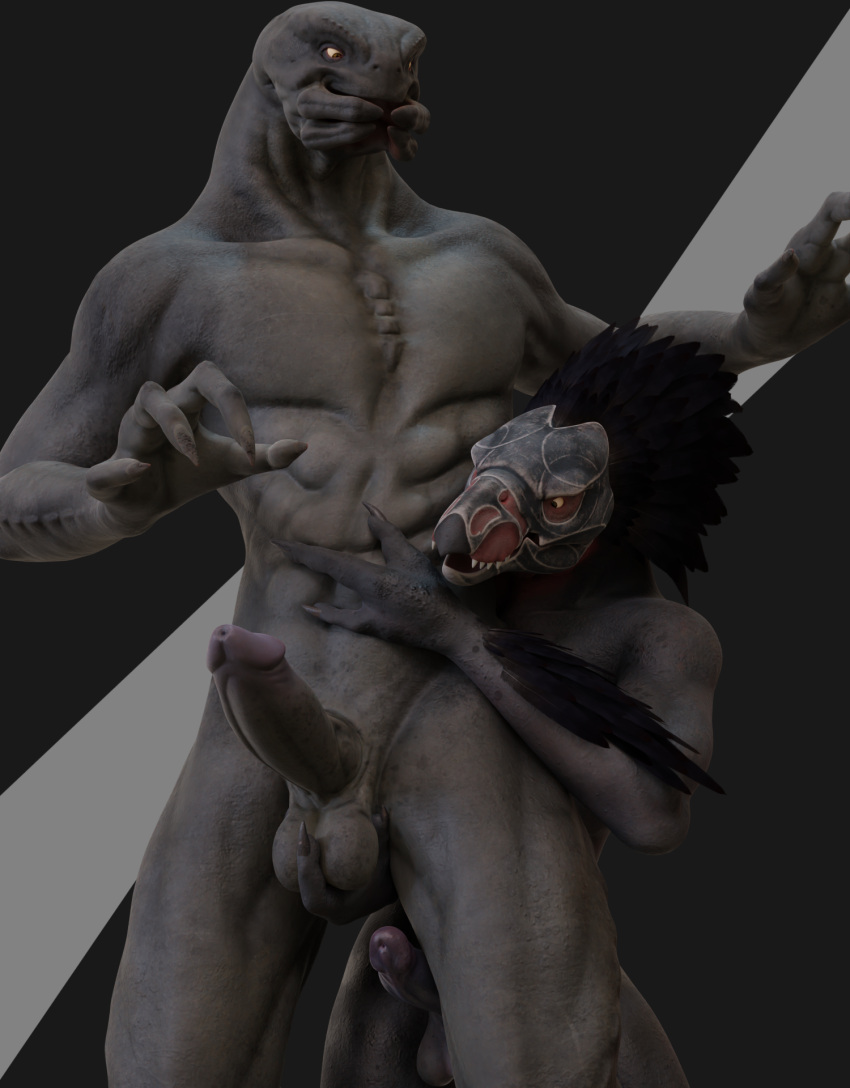 3_fingers 3d_(artwork) 4_fingers abs alien anthro athletic ball_grab balls blender_(software) digital_media_(artwork) duo fingers from_behind_position genitals grey_body halo_(series) hi_res kig-yar male male/male microsoft no-name-no-problem nude penis questionable_consent sangheili scalie sex t'vaoan video_games xbox_game_studios