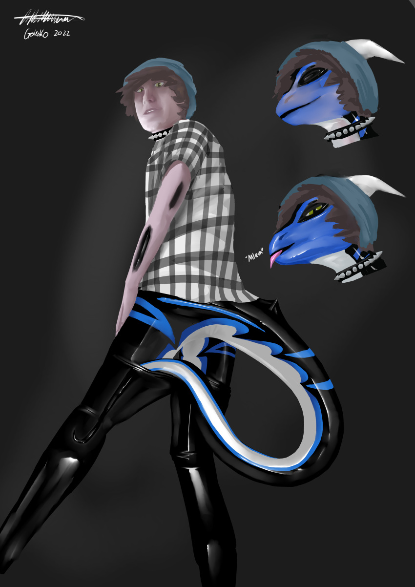 absurd_res anthro dragon golecko hi_res latex male owen rubber shapeshifting shiny_(disambiguation) solo tail transformation water