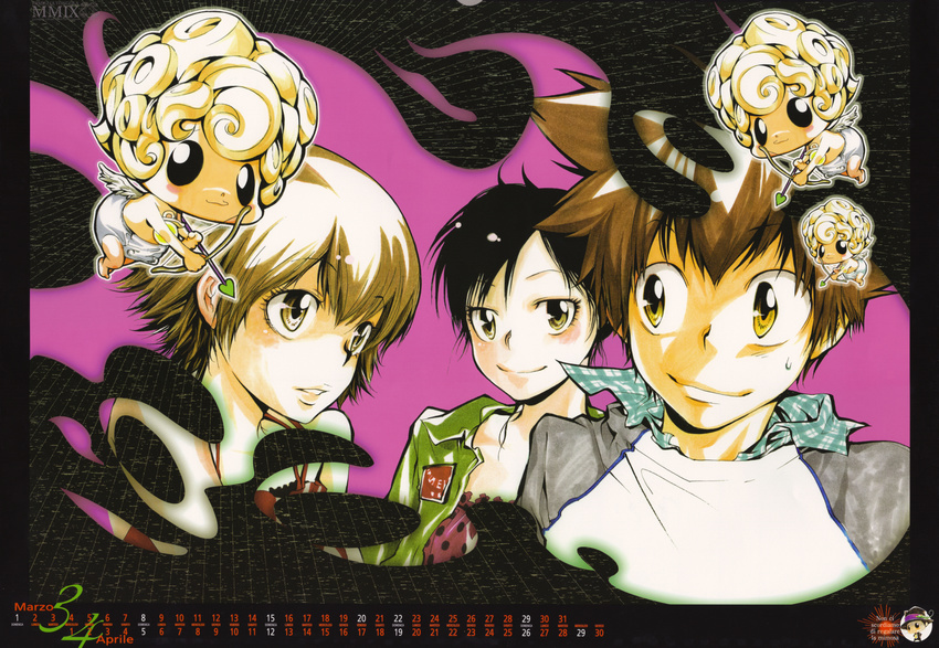 amano_akira calendar katekyo_hitman_reborn! miura_haru sasagawa_kyoko sawada_tsunayoshi