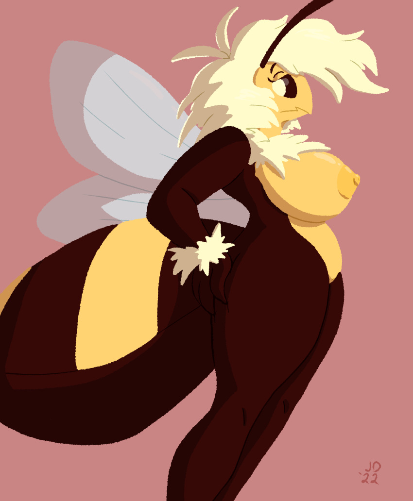 anthro arthropod bee big_breasts big_butt breasts butt female hand_on_butt hi_res honey_bee hymenopteran insect jared_dillon solo