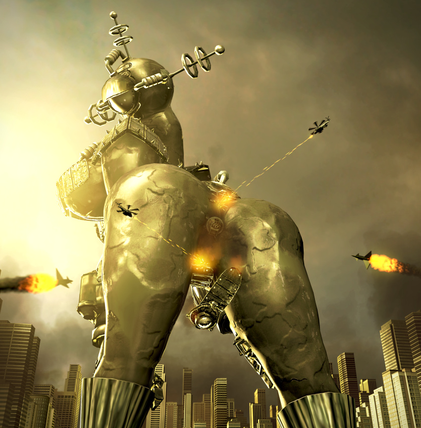 3d_(artwork) absurd_res anus attack bent_over butt city digital_media_(artwork) electronic_arts female half-closed_eyes hi_res humanoid machine macro maxis_(ea) metallic_body narrowed_eyes robot robot_humanoid solo source_filmmaker spore_(game) thick_thighs video_games