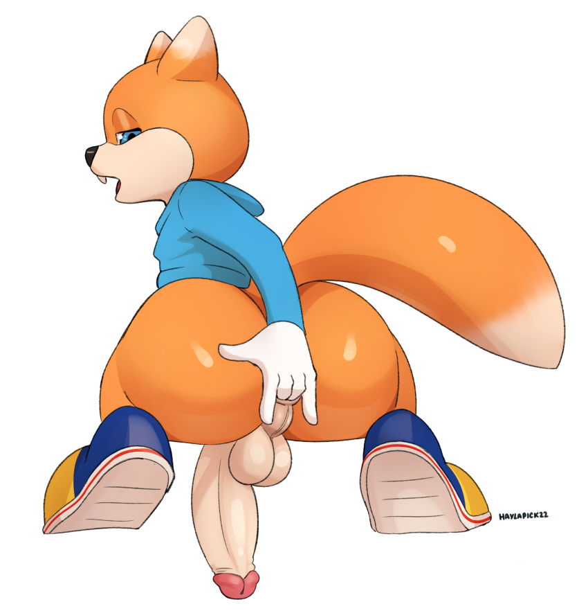 absurd_res anal anal_masturbation anthro balls big_butt big_penis butt conker conker's_bad_fur_day fingering genitals haylapick hi_res male masturbation penis rareware solo thick_thighs video_games