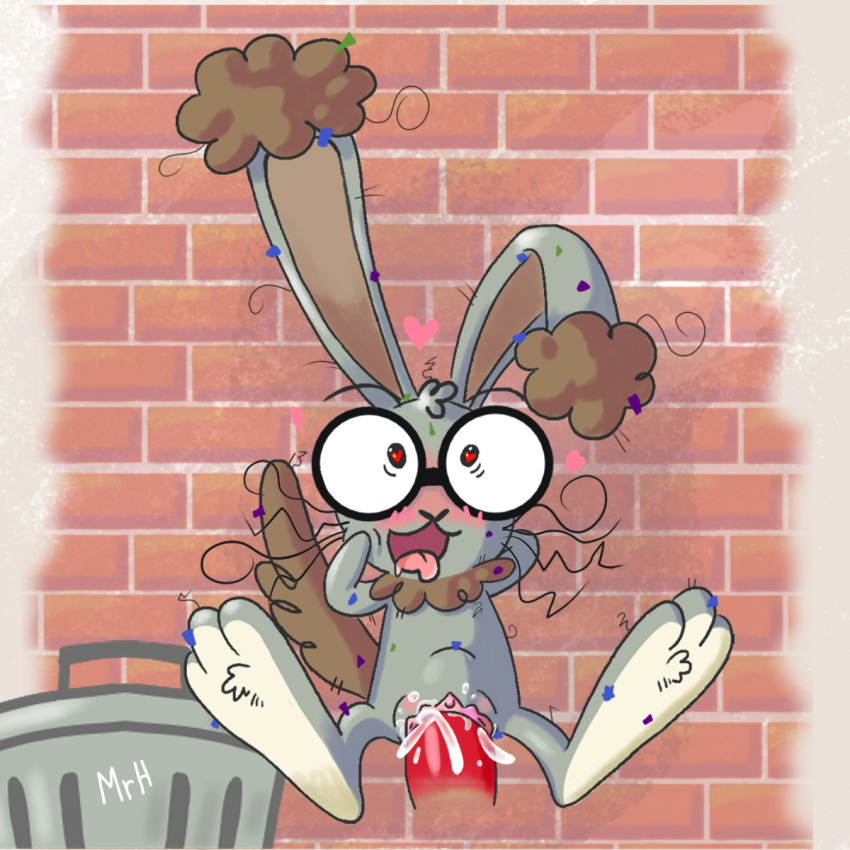 &lt;3 &lt;3_eyes abdominal_bulge ahegao blush bodily_fluids clitoris cum cum_inside dirty duo dust_bunny el_senor_erizo eyewear female genital_fluids genitals glasses hi_res lagomorph leporid linty_(littlestfuzz) looking_pleasured male male/female mammal penetration rabbit size_difference tongue tongue_out