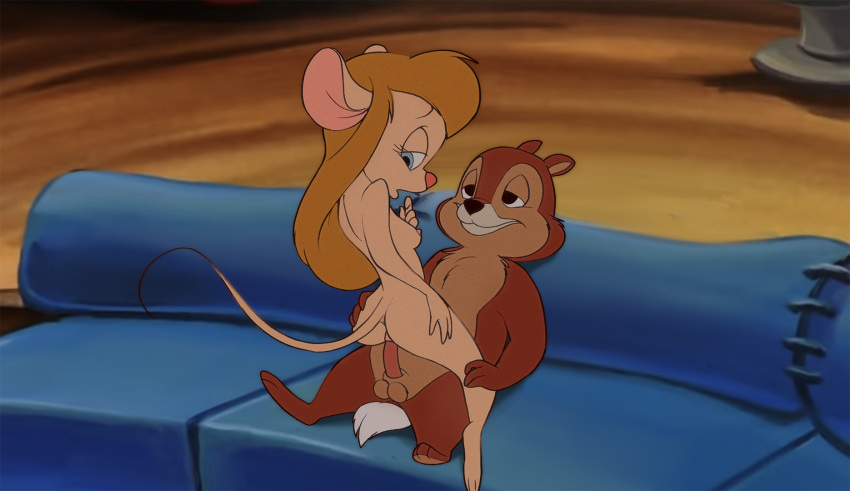 anthro buzya chip_'n_dale_rescue_rangers chip_(disney) chipmunk disney duo female gadget_hackwrench ground_squirrel hi_res male male/female mammal mouse murid murine rodent sciurid
