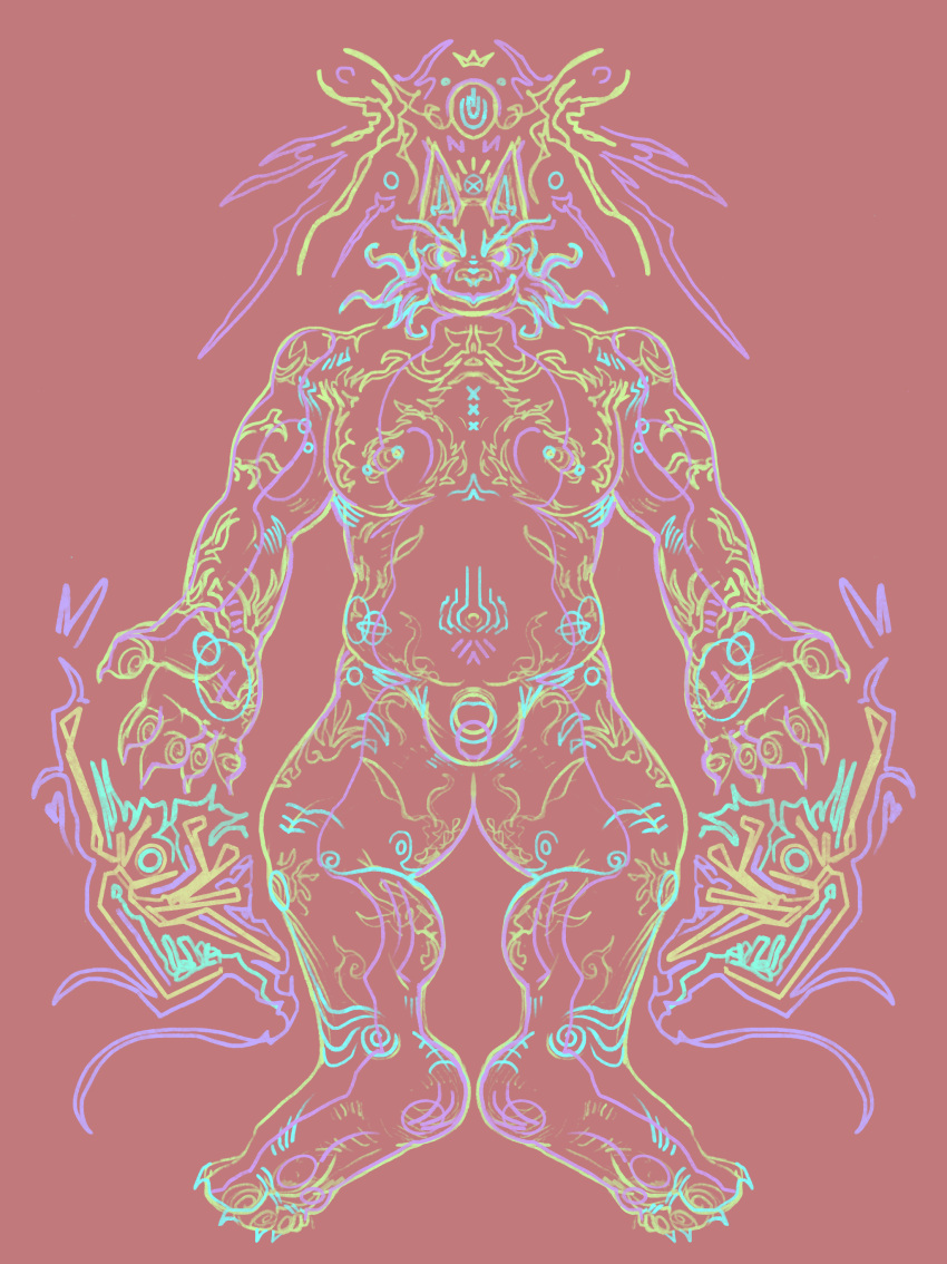 abstract absurd_res hi_res kobold_orion koboldorion muscular nipples null orion piercing sketch