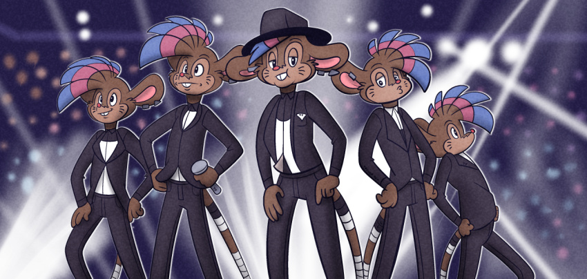 boyband clothing dress_shirt ear_piercing ear_ring fedora hat headgear headwear mammal mouse murid murine piercing rodent shirt topwear trevor-fox trevor-fox_(character)