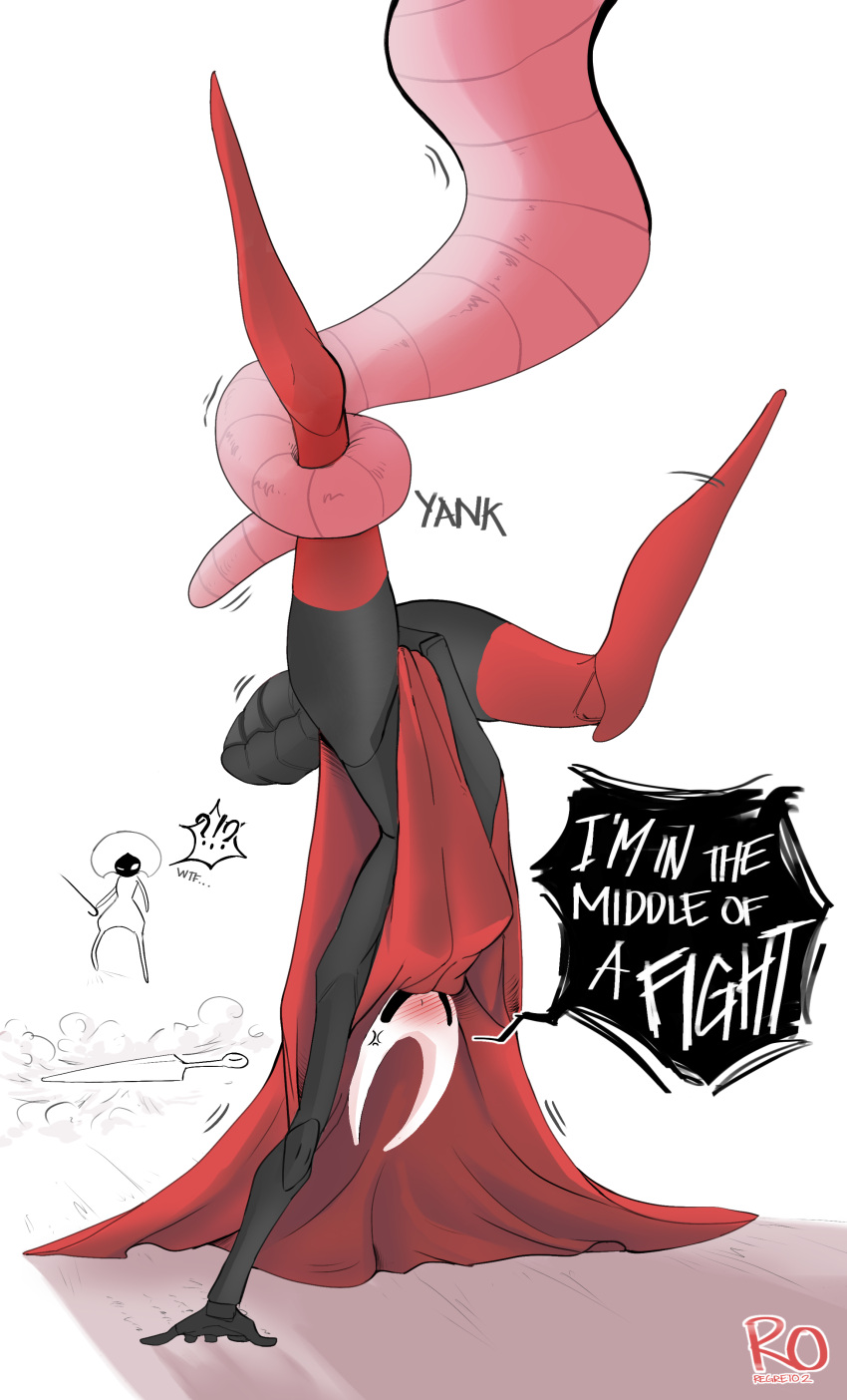 absurd_res blush clothed clothing hi_res hollow_knight hornet_(hollow_knight) humanoid legwear partially_clothed regreto2 stockings team_cherry tentacles video_games