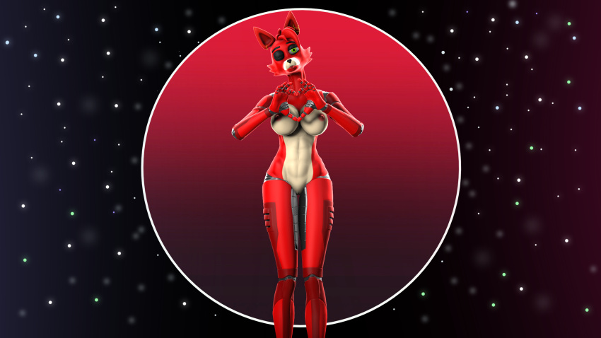 16:9 3d_(artwork) anthro breasts canid canine digital_media_(artwork) female five_nights_at_freddy's fox foxy_(fnaf) genitals hi_res mammal nipples nude pussy red_body scottgames simple_background solo source_filmmaker vaalhard video_games widescreen